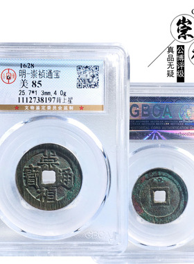 公博评级崇祯通宝背上星美品