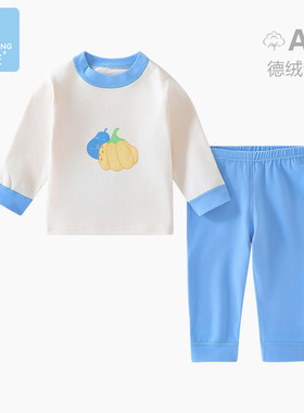 宝宝秋衣秋裤套装保暖秋冬季婴幼儿衣服A类男童女童德绒内衣套装