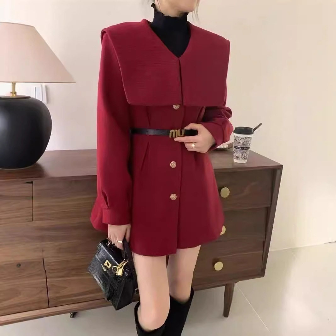 2024秋冬新年战袍呢子外套女夹棉加厚遮肚显瘦气质大翻领毛呢大衣,女装/女士精品,大码呢大衣,淘宝优惠券,粉丝福利购,淘宝优惠卷