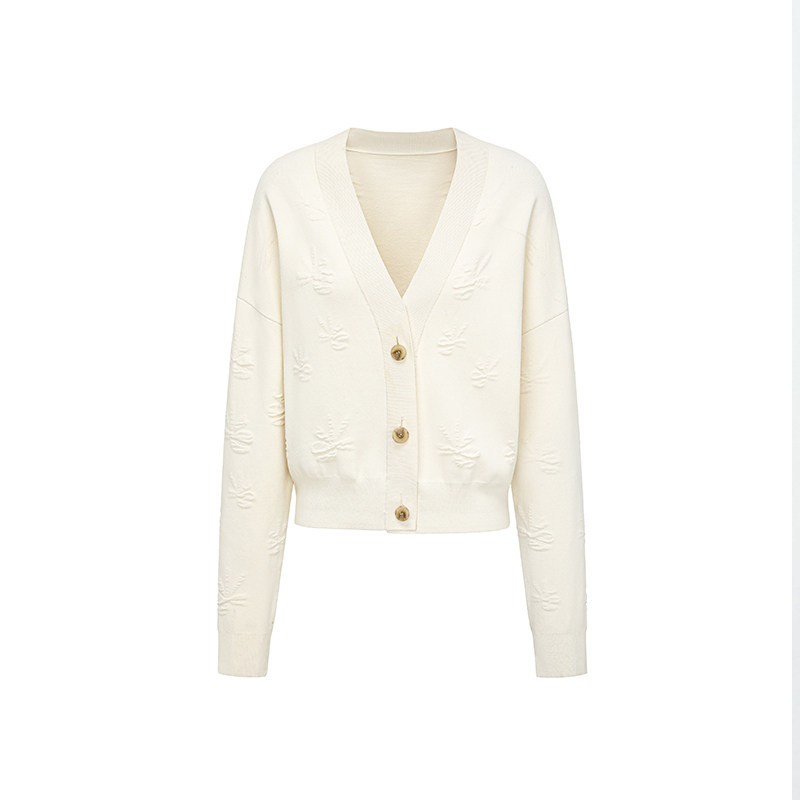 艺之卉提花针织开衫外套