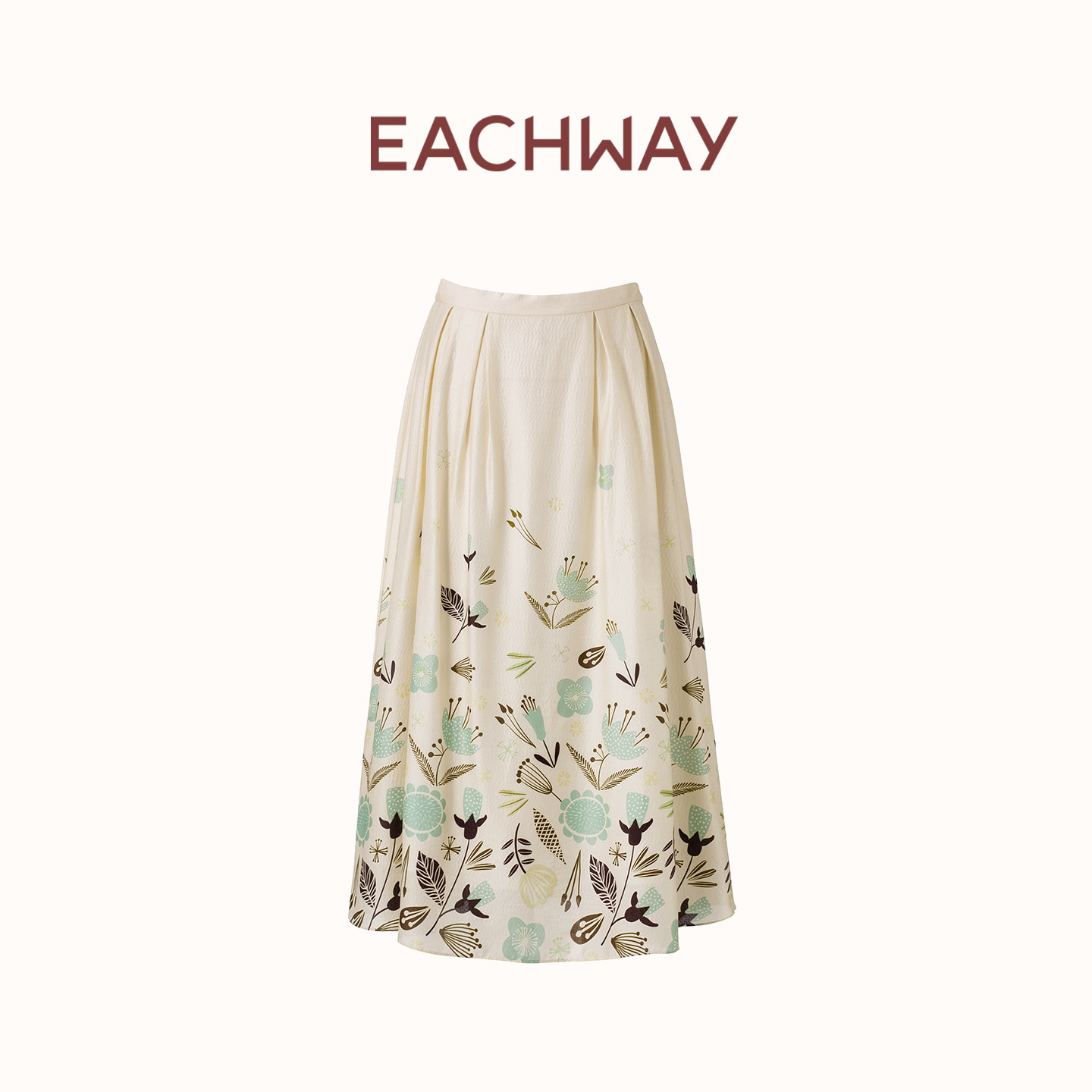 艺之卉印花真丝混纺半身裙