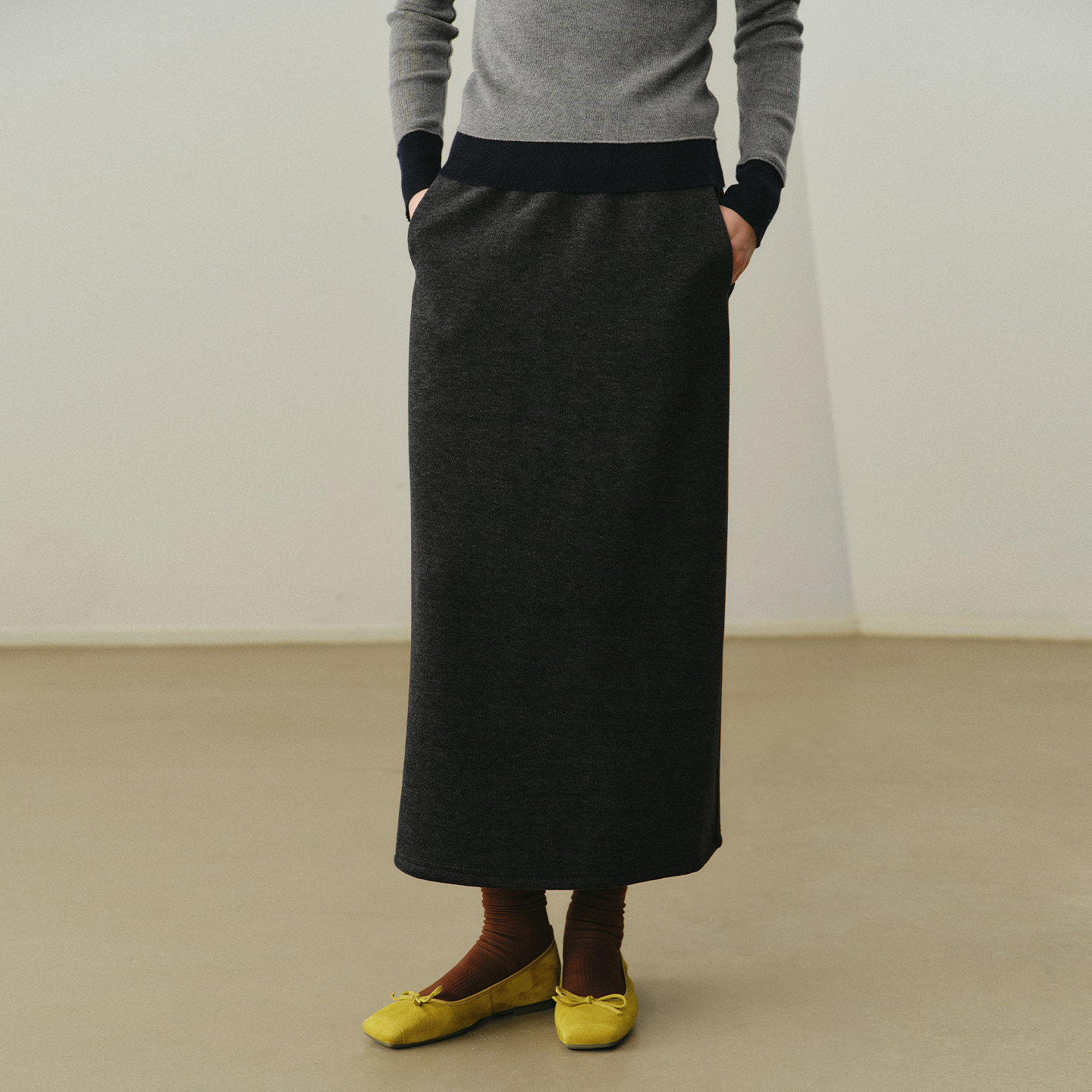 艺之卉疗愈绒感半身裙百搭舒适半裙2025冬新款