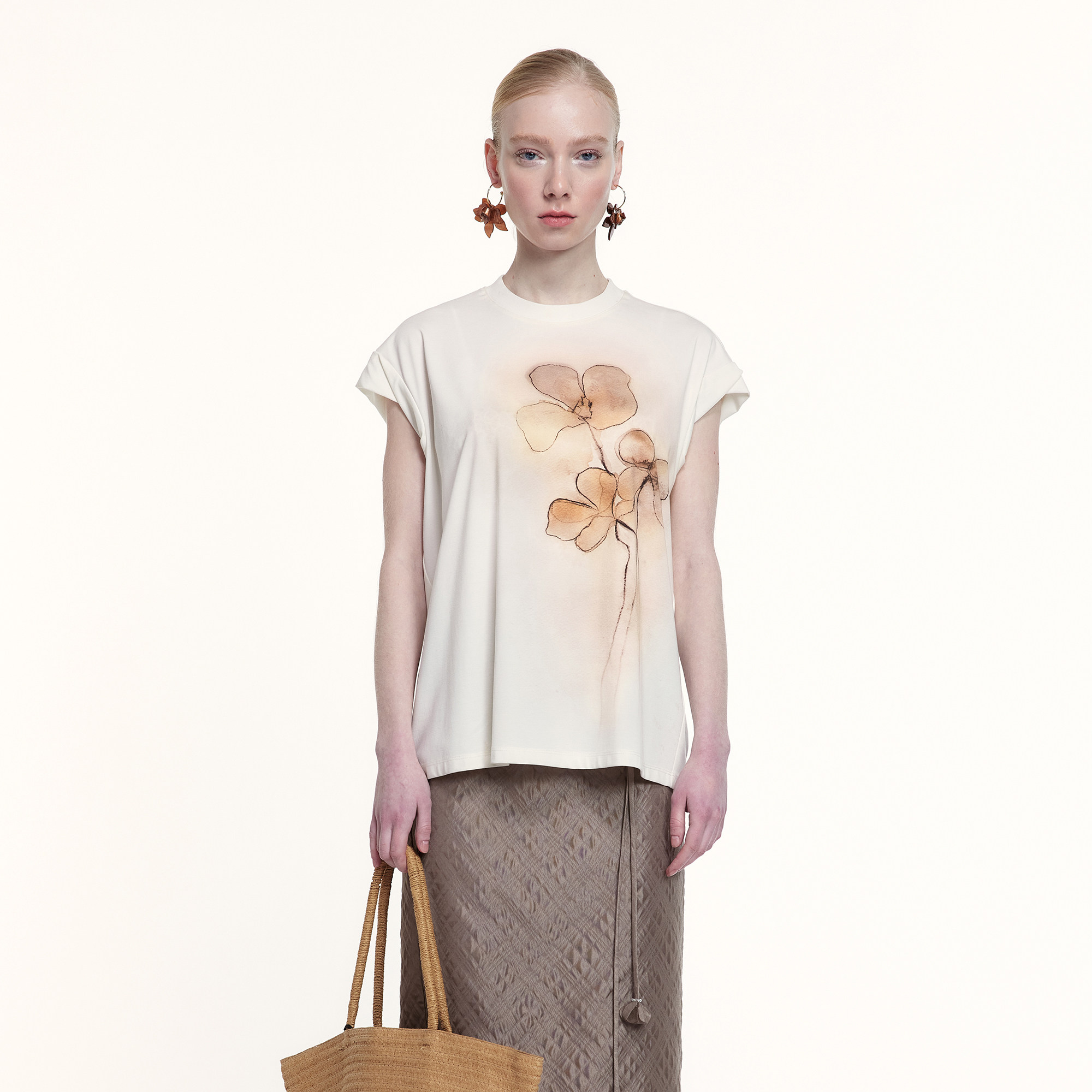 艺之卉云裳印花飞袖T恤25春新款