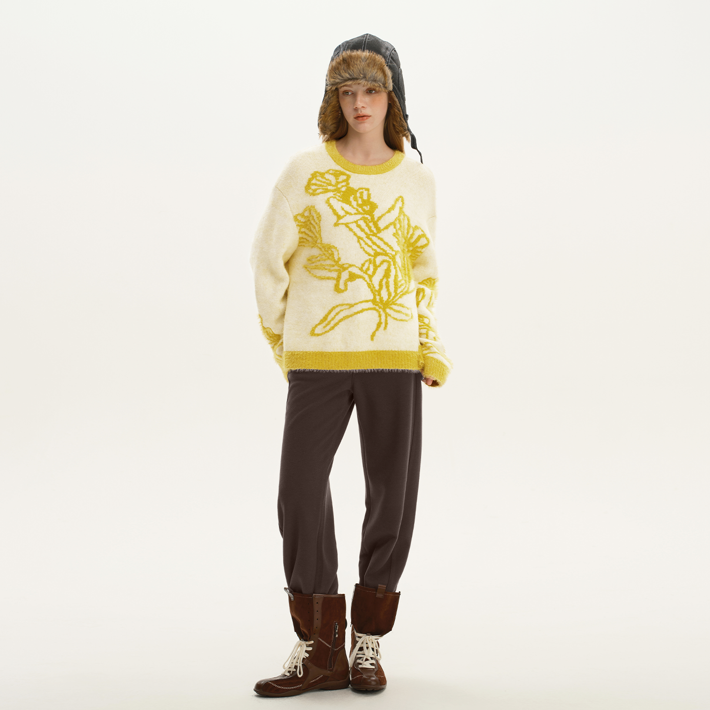 艺之卉减龄绵羊毛针织毛衫