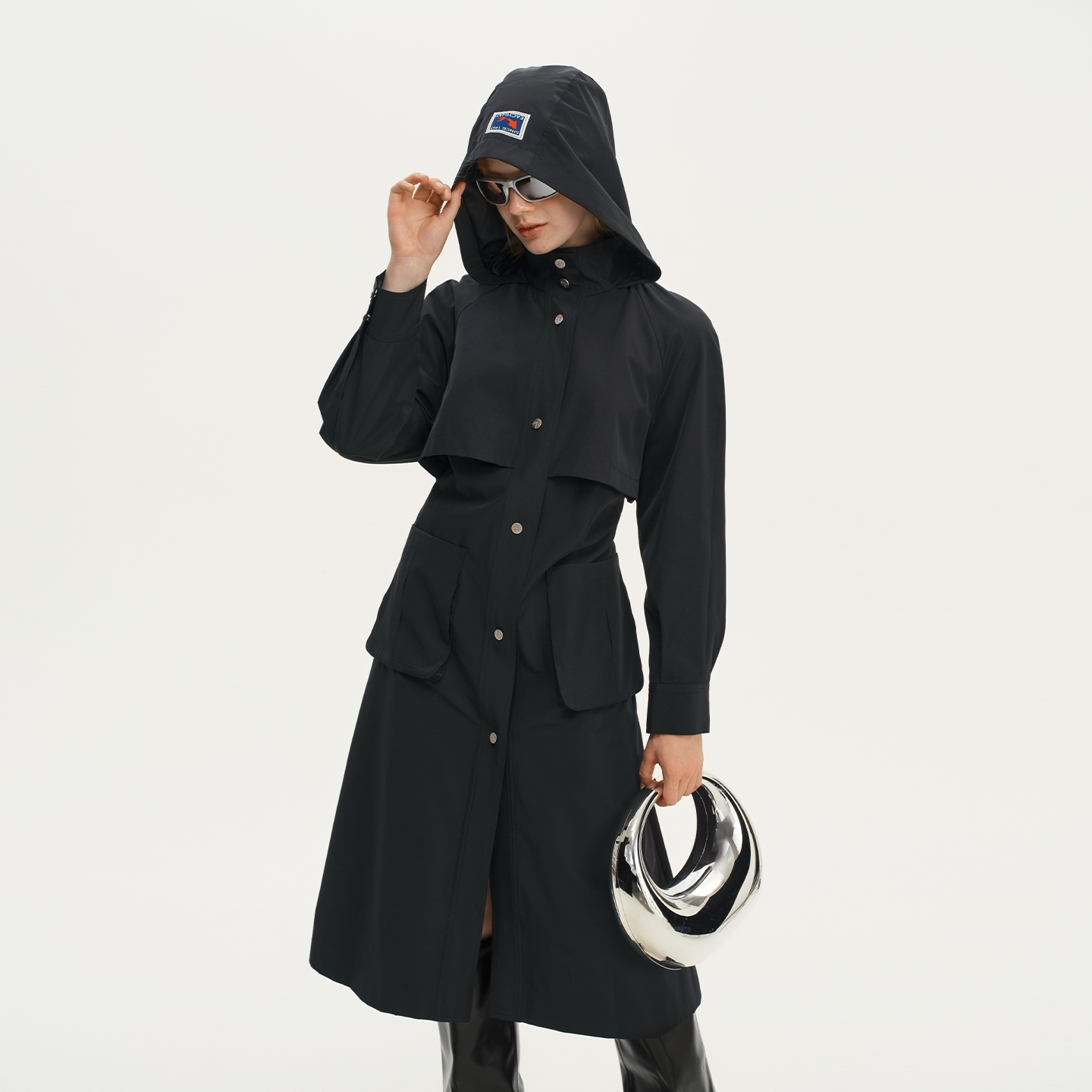 艺之卉风衣外套气质文艺连帽长款