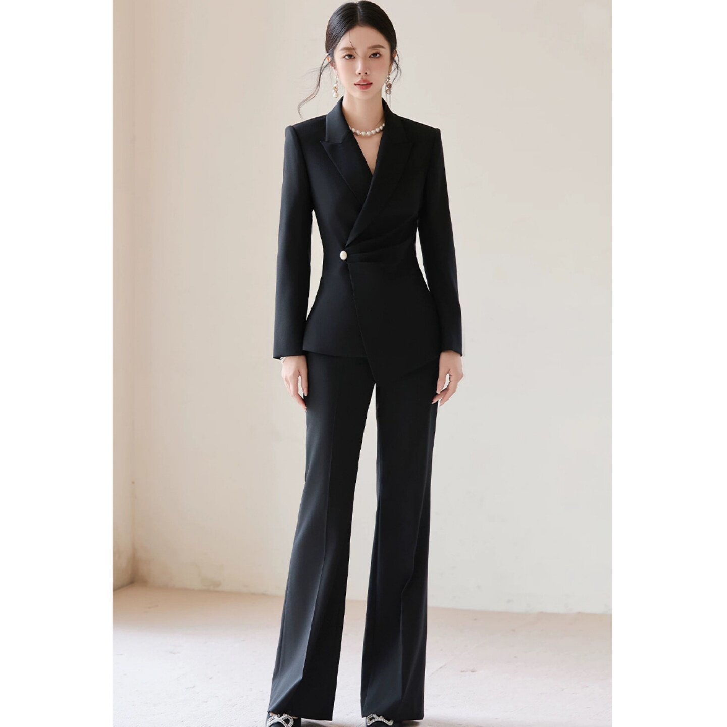 2026春季大码女装西装外套修身显瘦职业女裤套装气质胖mm收腰西服