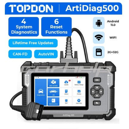 跨境TOPDON ArtiDiag500 Diagnostic Tool 4 Systems and 6 Reset