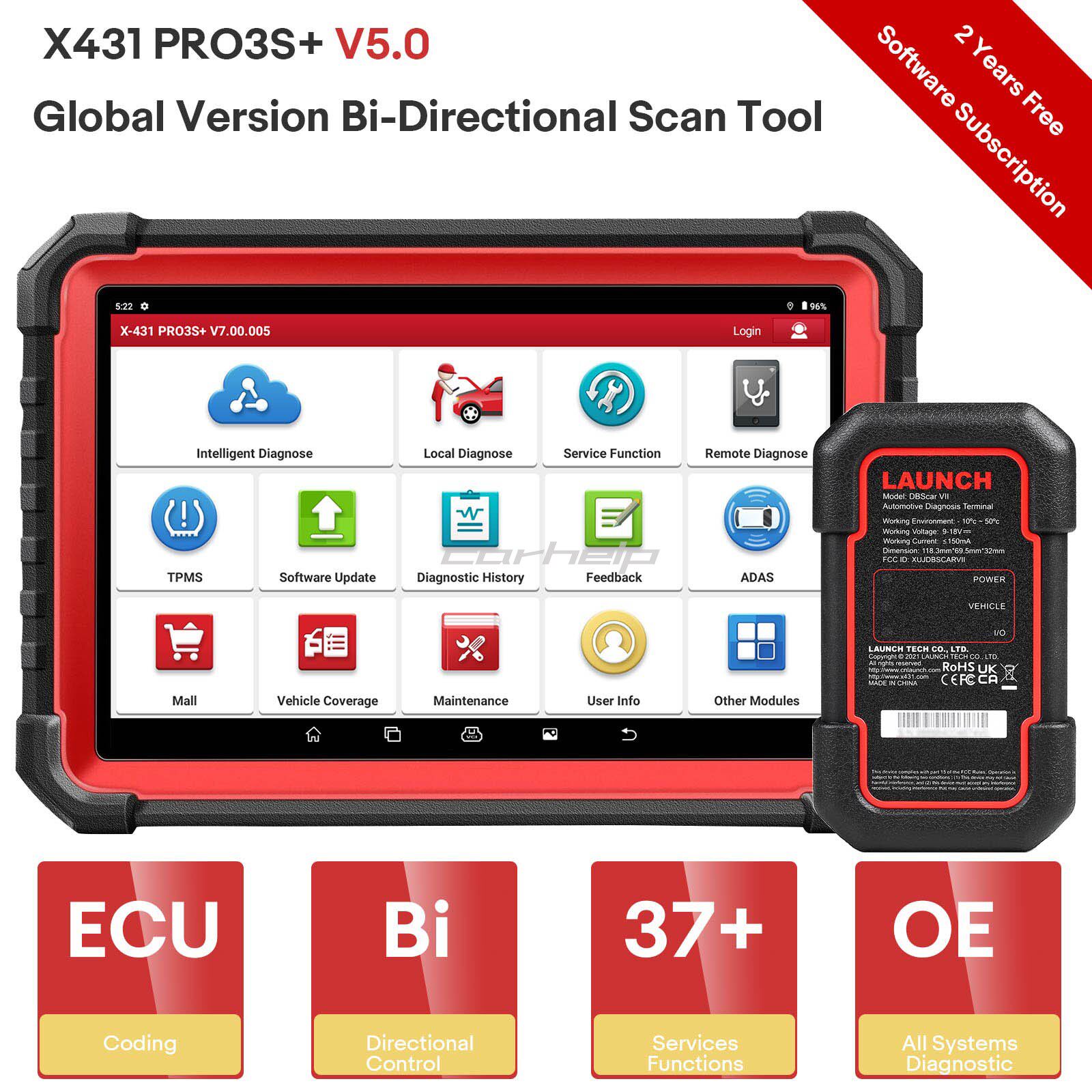 LAUNCHX431 PRO3S+ V5.0 Plus Full System全系统全球版PROS V5.0