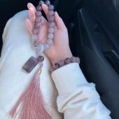 天然紫罗兰手持金丝玉盘完汉服搭配手持