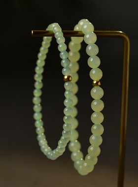 和田玉手串女冰晴水玉石散珠