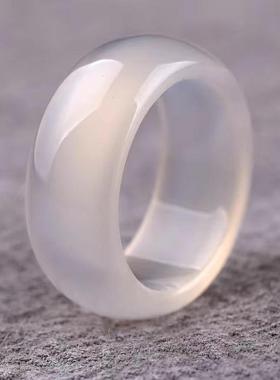 白玉髓戒指手持跑环专用细戒圈卡6毫米9毫米跑环专用