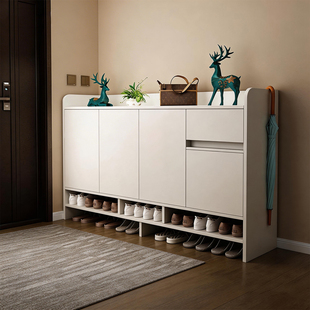 实木鞋柜家用门口收纳一体靠墙大容量储物柜2026新款室外高档鞋架