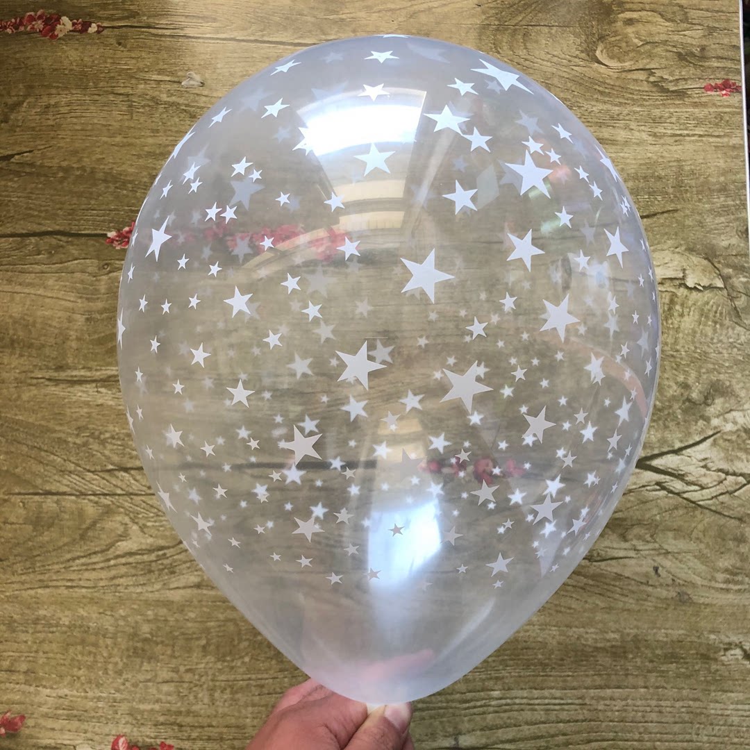 乳胶透明气球满花星星12寸加厚花店派对婚房装饰布置用满天星气球