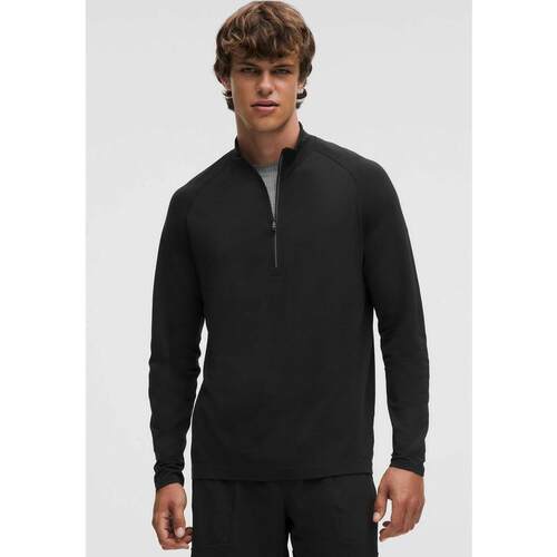 代购lululemon露露乐蒙男士运动T恤透气保暖快干贴身舒适黑色