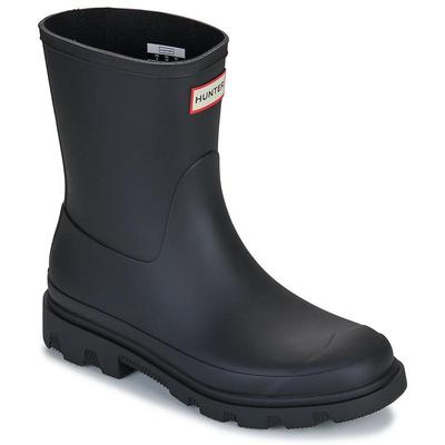 代购Hunter女士雨靴防水防滑透气耐磨黑色短筒橡胶材质橡胶内衬