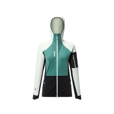 代购MILLET觅乐女士冲锋衣防风透气保暖软壳衣连帽长袖户外夹克