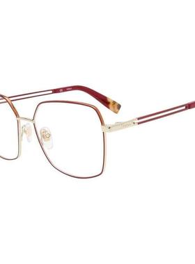 代购FURLA芙拉女士眼镜框方形金属全框红色日常佩戴通勤眼镜架