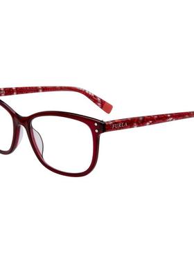 代购FURLA芙拉女士眼镜框方形醋酸纤维全框红色日常佩戴办公