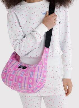 代购BAGGU x Sandy Liang联名款时尚中号尼龙新月包单肩包女包