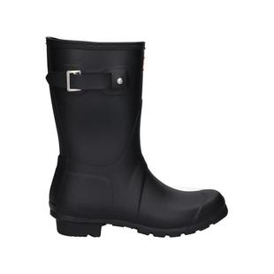 代购Hunter女士雨靴防水防滑耐磨透气黑色侧扣带平跟中筒雨天