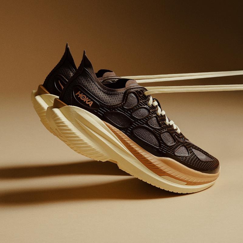 代购HOKA Mach X Caged联名款未来感半透明网面拼接男女运动跑鞋