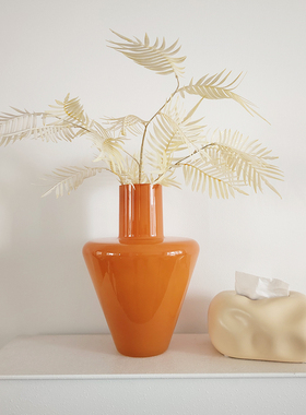 现代极简艺术花瓶个性高颜值复古大花器民宿客厅书房桌面插花摆件