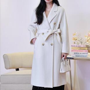 经典MAX同款高端50%山羊绒大衣女秋冬新款长款双面羊绒外套101801