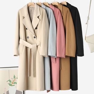 m家101801双面羊绒大衣女中长款冬季新款加厚高端老钱风羊毛外套