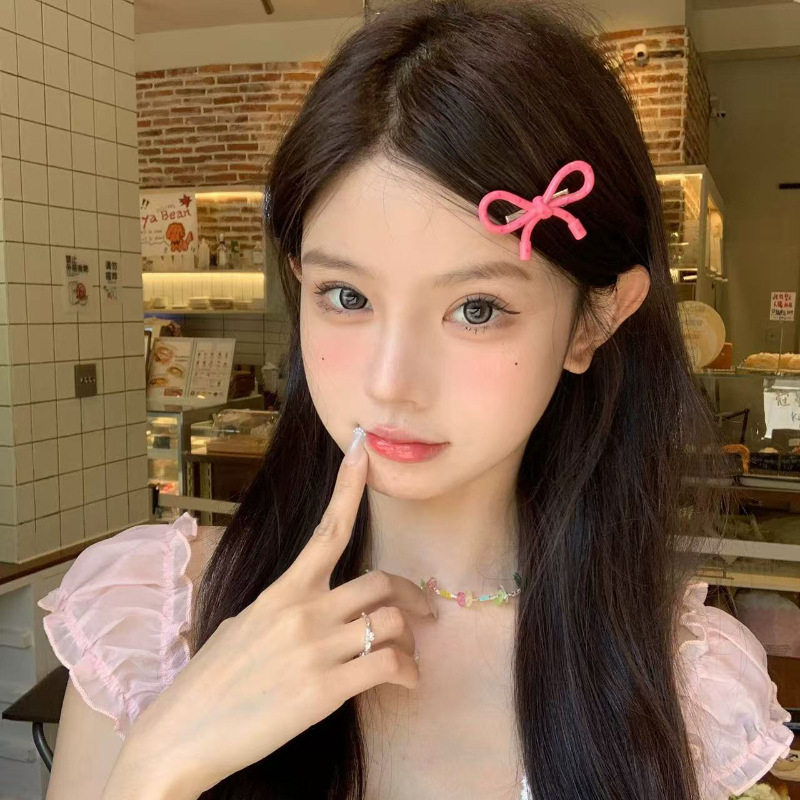 奶油波点韩系甜妹粉色蝴蝶结发夹少女刘海夹边夹发饰,饰品/流行首饰/时尚饰品新,发饰,淘宝优惠券,粉丝福利购,淘宝优惠卷