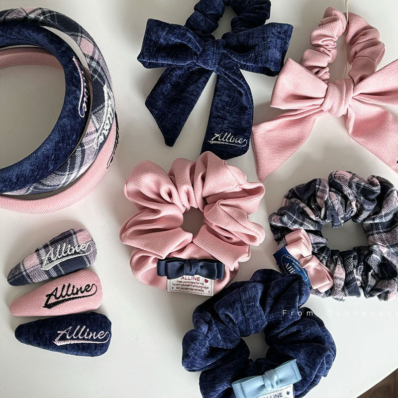 韩国粉蓝条纹发夹高级蝴蝶结大肠发圈发箍百搭鸭嘴夹BB夹刘海夹发,饰品/流行首饰/时尚饰品新,发饰,淘宝优惠券,粉丝福利购,淘宝优惠卷