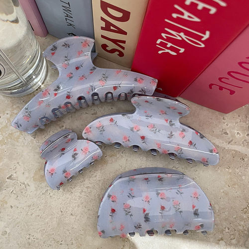 法式优雅小碎花醋酸发夹女新款高级感春夏头饰发卡后脑勺抓夹发卡
