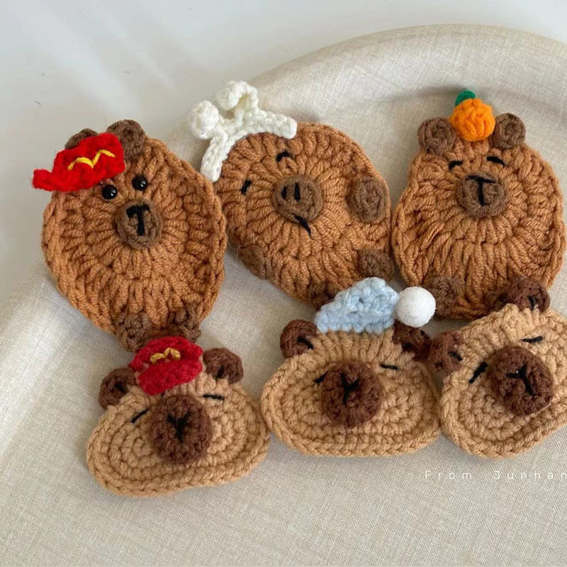 卡皮巴拉手作发夹针织毛线帽子刘海碎发夹可爱bb夹盘发器发饰,饰品/流行首饰/时尚饰品新,发饰,淘宝优惠券,粉丝福利购,淘宝优惠卷