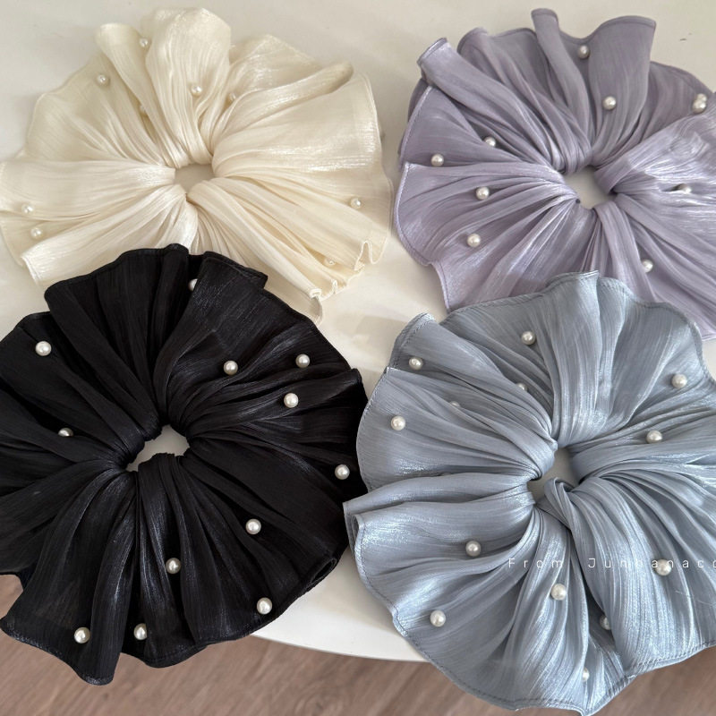 韩国加大号流光珍珠网纱大肠发圈高级感马尾扎发发绳皮筋发饰女,饰品/流行首饰/时尚饰品新,发饰,淘宝优惠券,粉丝福利购,淘宝优惠卷