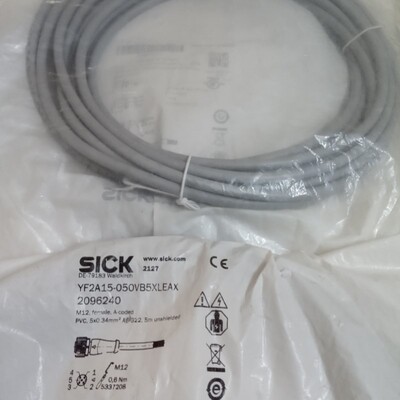 议价SICK德国YF2A15-050VB5XLEAX传感器电源线2096240 插头5P M12