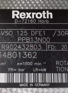 议价R902432803 AA4VSO125DFE1/30R-PPB13N00 # Rexroth//力士乐