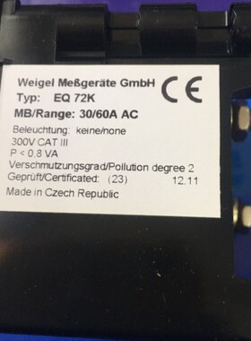 议价HATLAPA ZOLLER电流表EQ72K 30/60A AC AB910052906