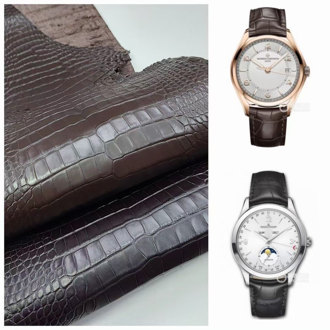 专柜鳄鱼皮表带适用于欧米茄鳄美洲鱼皮表带代用表带20/18男女黑