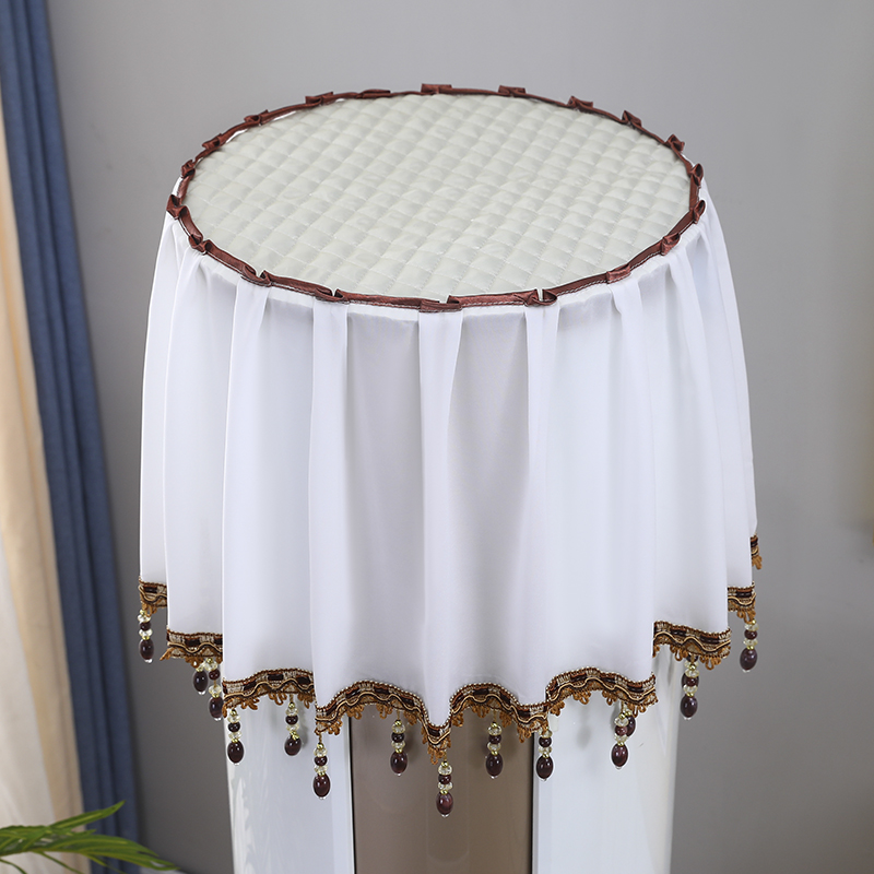 客厅立式圆形空调顶罩防尘罩蕾丝圆柜机防尘布圆柱形空调盖布通用