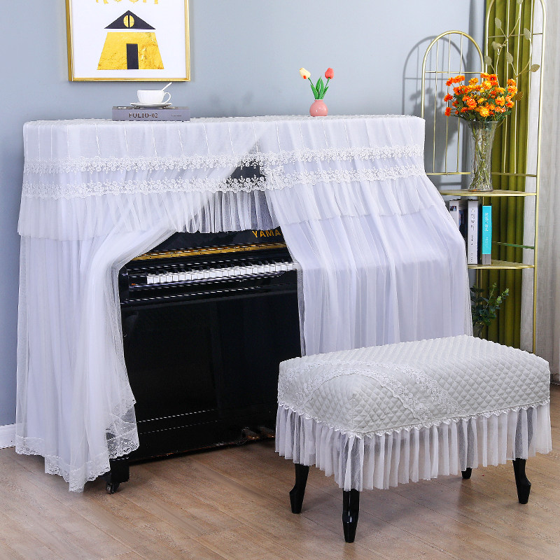 蕾丝高级感高档钢琴凳罩轻奢钢琴防尘罩新款全包全罩钢琴套盖布巾