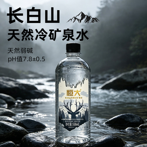 【家庭囤货】长白山水源恒大天然弱碱水适合婴幼儿低钠510ml*24瓶