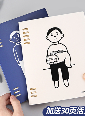 国誉noritake联名活页本猫和少年笔记本限定可拆卸大容量KOKUYO猫与少年a5 b5记事本文具本子