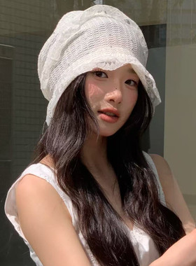 法式萝莉少女包头帽女拍照显脸小