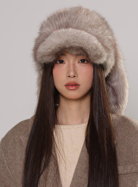 【毛感超蓬松】高品质仿貂毛毛绒绒棒球帽女秋冬兔耳朵兔毛鸭舌帽