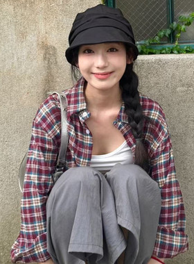 日本订单山本风褶皱报童帽显脸小