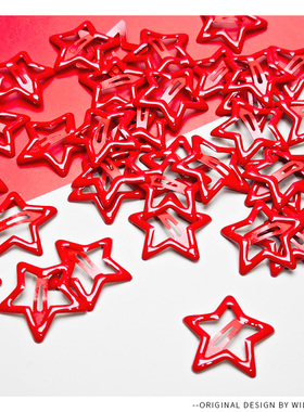 新年氛围感~~星星发夹红色五角星发夹新年氛围感发夹女童发饰发饰