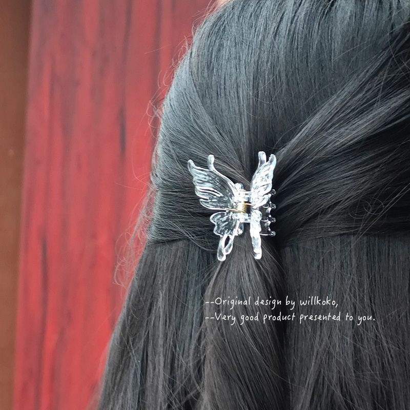 小号蝴蝶抓夹透明5cm女童