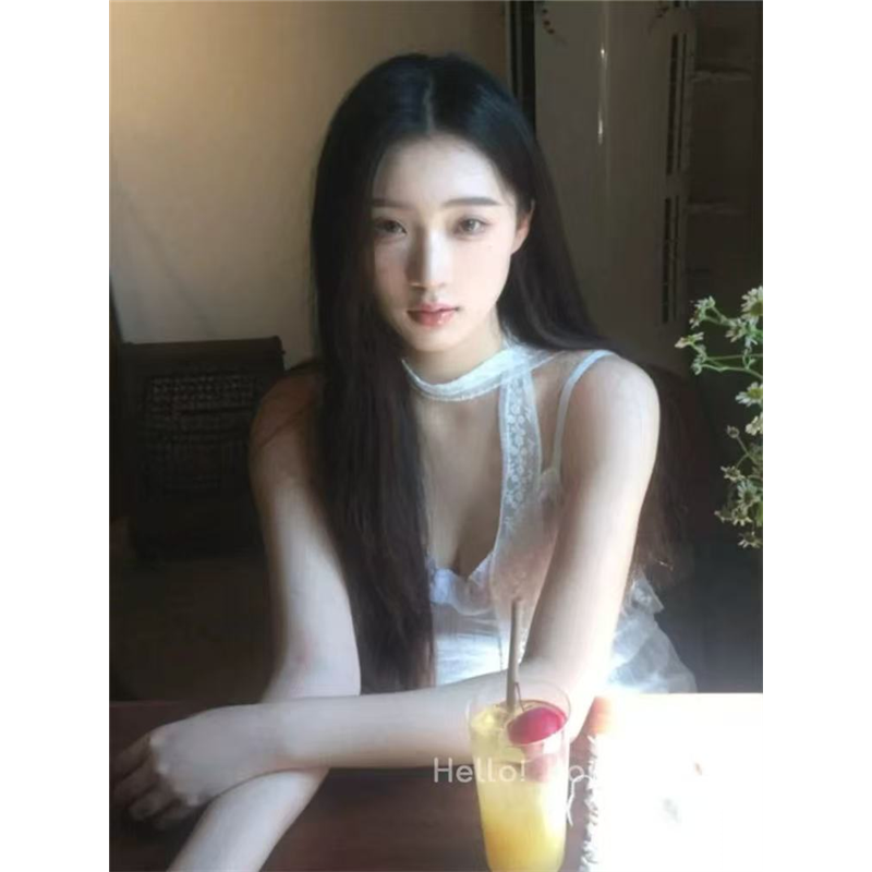 韩系ins白色蕾丝飘带巾女