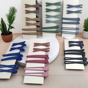 2025新款 简约雾面发夹混合哑光绿色少女心