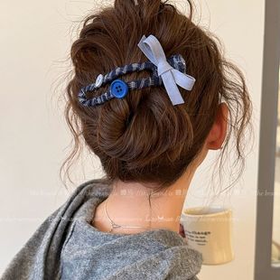 缪斯可爱蝴蝶结发夹女后脑勺高级感盘发鸭嘴夹大号抓夹2025新款