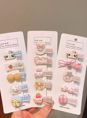 婴儿发夹不伤发宝宝发卡公主婴幼儿汗毛夹女孩胎毛夹包布儿童发夹